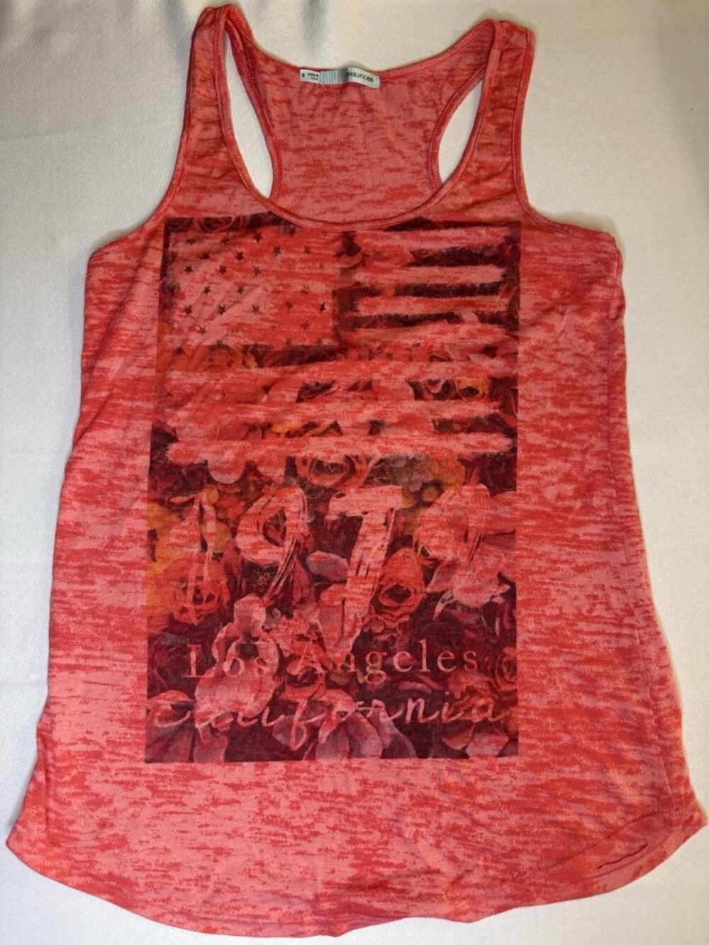 Maurice's Women's Blouse Red Pullover Tank Top Classic Size S "1979 Los Angeles"